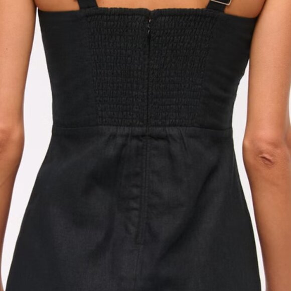 Abercrombie & Fitch Linen-Blend Wide Strap Mini Dress, Size XS - Picture 3 of 4